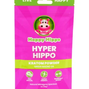 Happy Hippo Hyper Hippo Green Maeng Da Kratom Powder 1oz