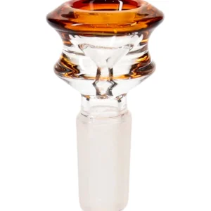 14MM Amber Hexagon Male Glass Bowl