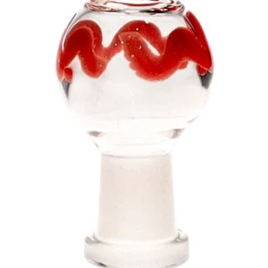 14MM Red Snake Swirl Female Glass Bowl
