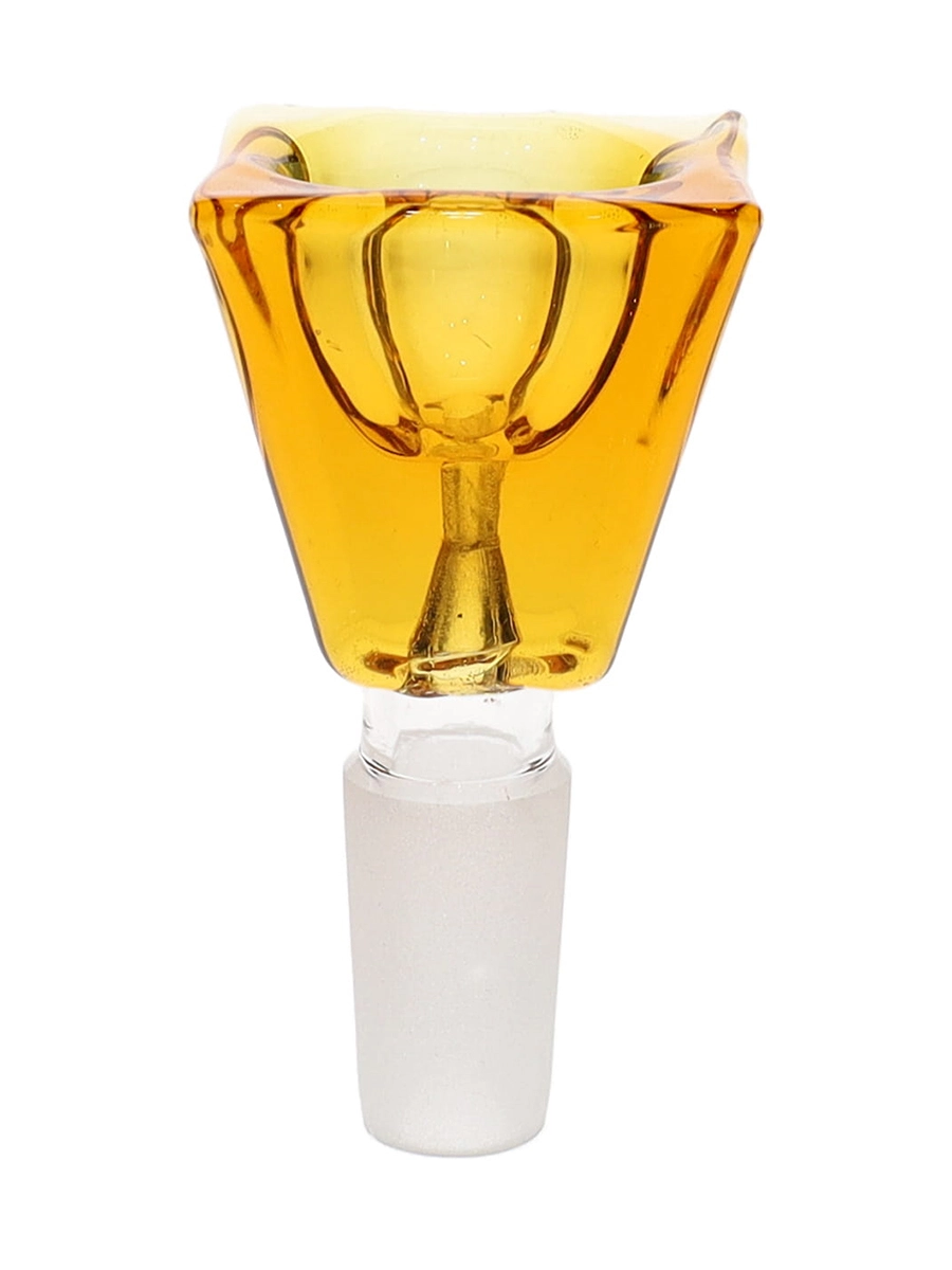 14MM Male Crystal Amber Glass Bowl