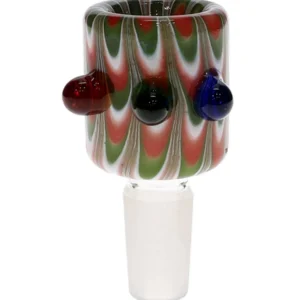 18MM Green & Red Male Glass Bowl
