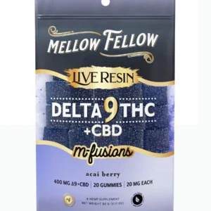 Acai Berry Mellow Fellow M-Fusions Delta 9 Live Resin Gummies 400mg