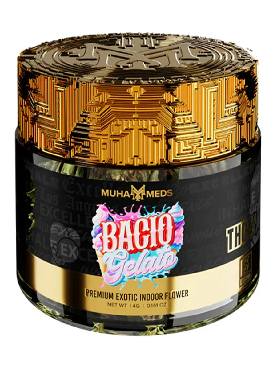 Bacio Gelato Muha Meds THC-A Exotic Flower Jar 4G