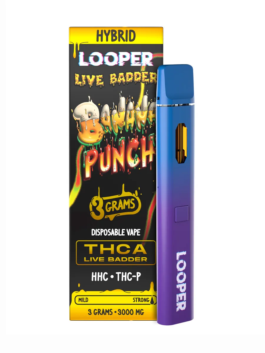 Banana Punch Looper Live Badder THC-A+HHC+THC-P Disposable Vape 3G