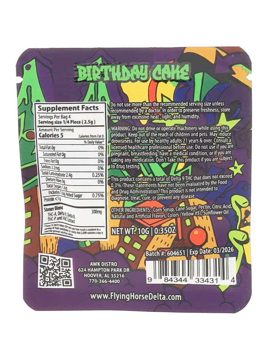 Birthday Cake Flying Horse Stoner Blend Infused Gummies 1200MG - Image 2