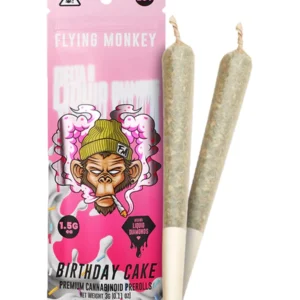 Birthday Cake Flying Monkey Delta 8 Liquid Diamonds Pre Rolls 3G