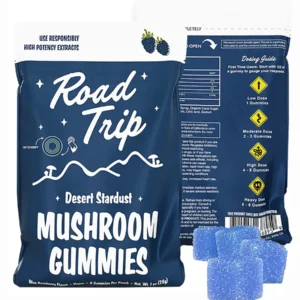 Blue Raspberry Road Trip Desert Stardust Magic Mushroom Vegan Gummies 8ct 28G