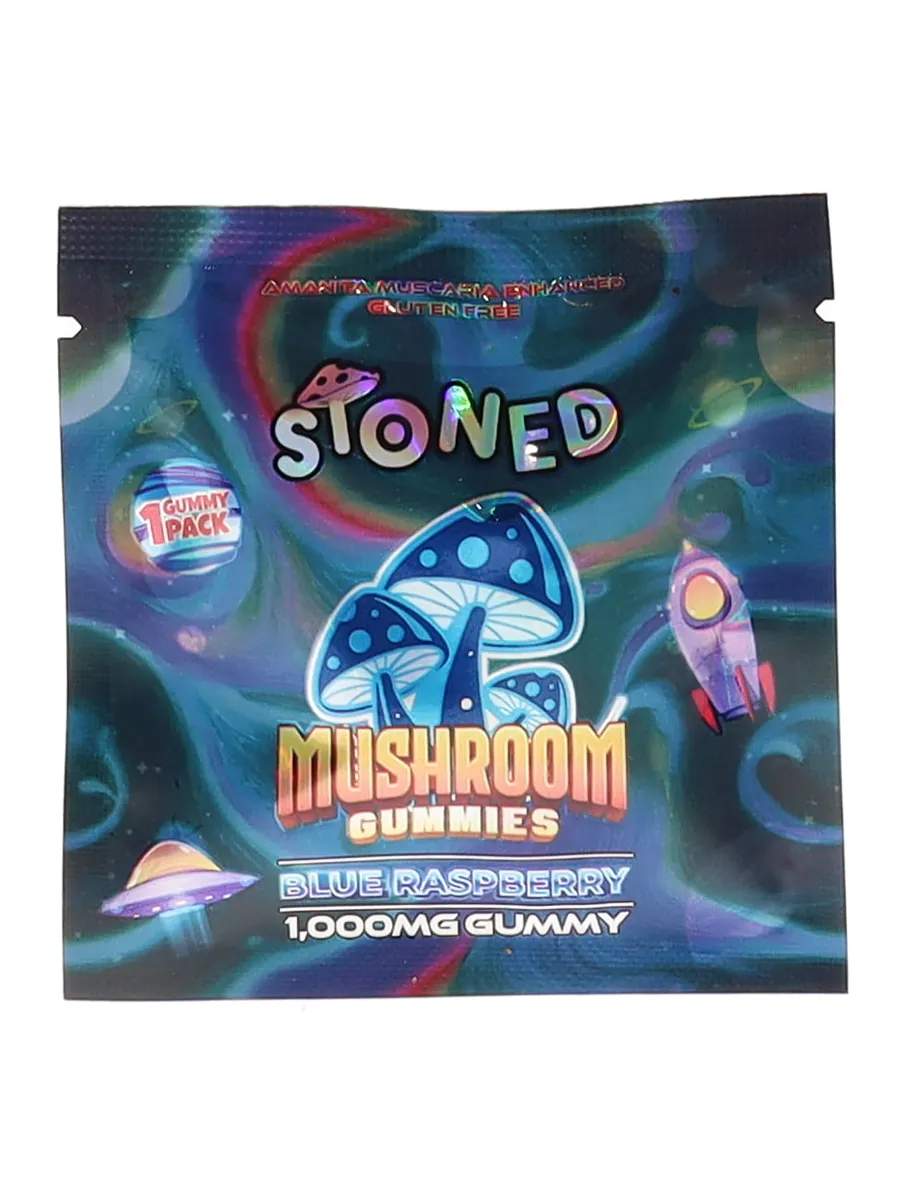 Blue Raspberry Stoned Amanita Muscaria Mushroom Gummies 1000MG