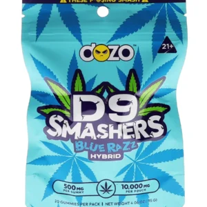 Blue Razz Dozo Delta 9 Smasher Gummies 20ct 10000MG