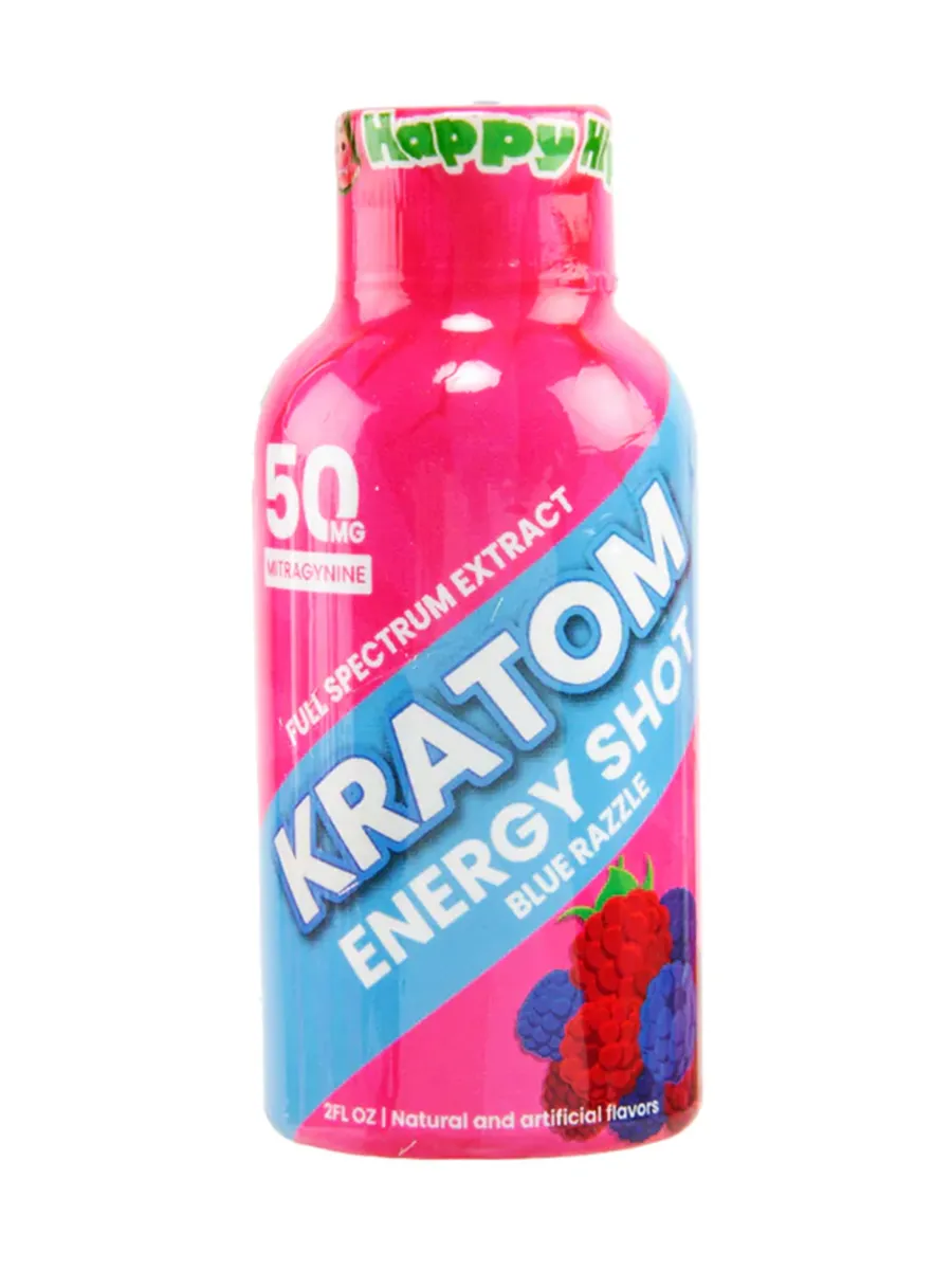 Blue Razzle Happy Hippo Kratom Energy Shot 50mg