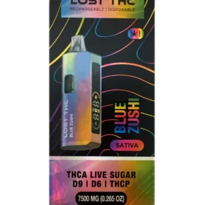 Blue Zushi Lost THC D9+D6+THCP+THCA Live Sugar Rechargeable Disposable 7500MG