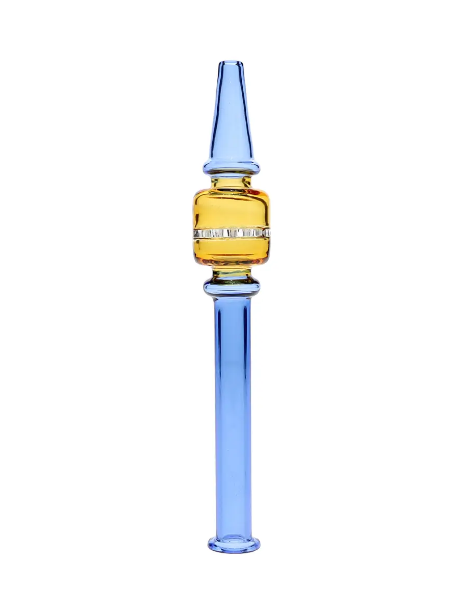 Blue with Amber 6” Square Nectar Collector
