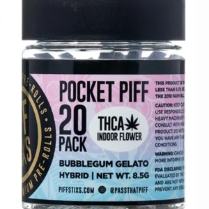 Bubblegum Gelato Piff Stixs THCA Pocket Piff Pre-Rolls 20ct
