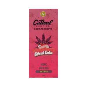 Strawberry Diesel Cake Sativa Cutleaf Exotics HHC CBD Cartridge 1000mg