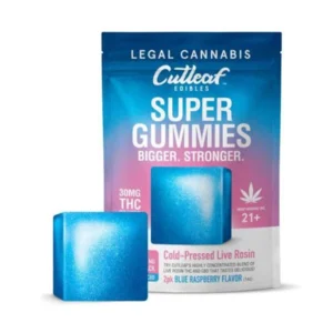 Blue Raspberry Cutleaf Live Resin Super Gummies 120mg