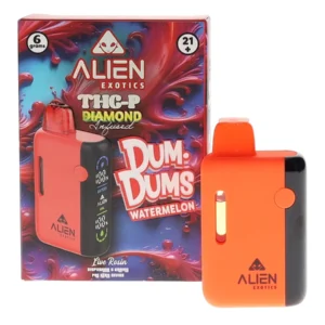 Dum Dums Watermelon Alien Exotics THC-P Diamond Infused Live Rosin Disposable 6G