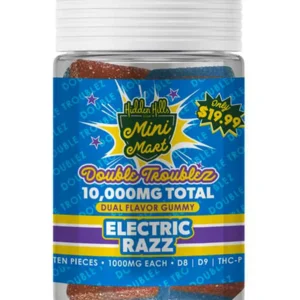 Electric Razz Hidden Hills Mini Mart Double Troublez Gummies 10ct 10G