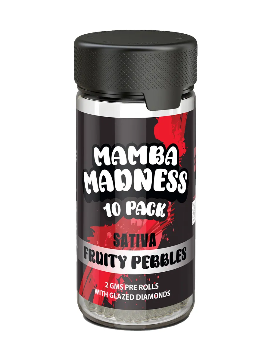 Fruity Pebbles Mamba Madness Full Spectrum Blend Pre Rolls 10 Pack Jar 2GM