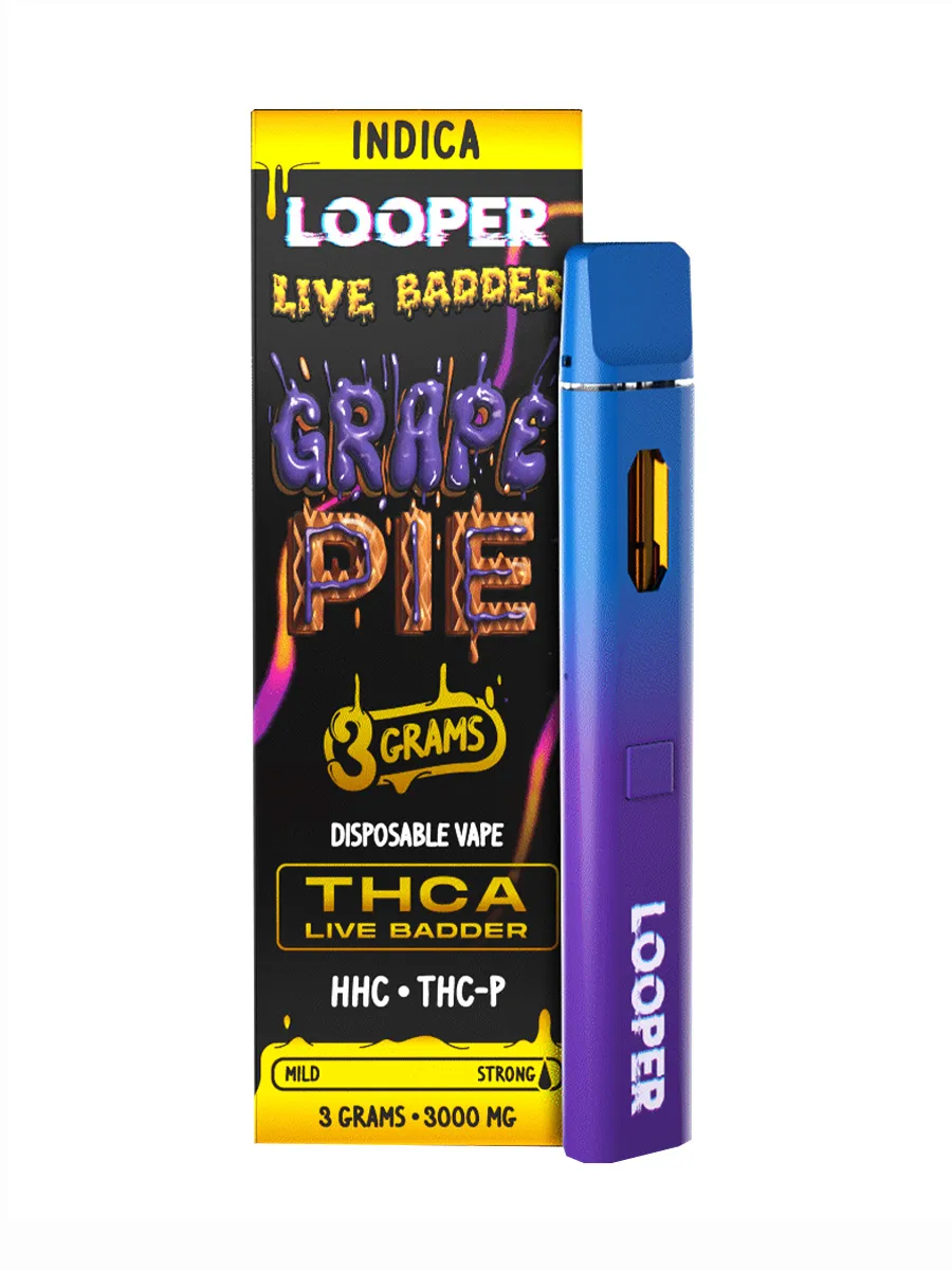 Grape Pie Looper Live Badder THC-A+HHC+THC-P Disposable Vape 3G