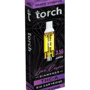 Grape Stomper Torch THC-A Live Resin Diamonds 510 Cartridge 3.5G