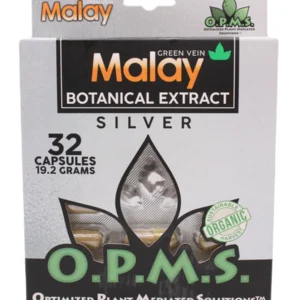 Green Malay OPMS Silver Kratom Capsules 32ct
