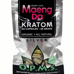Green Vein Maeng Da OPMS Silver Kratom Capsules 60ct