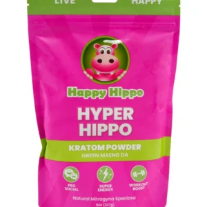Happy Hippo Hyper Hippo Green Maeng Da Kratom Powder 8oz
