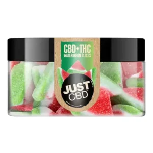 Just CBD Watermelon Slices CBD+THC Gummies Jar 4oz