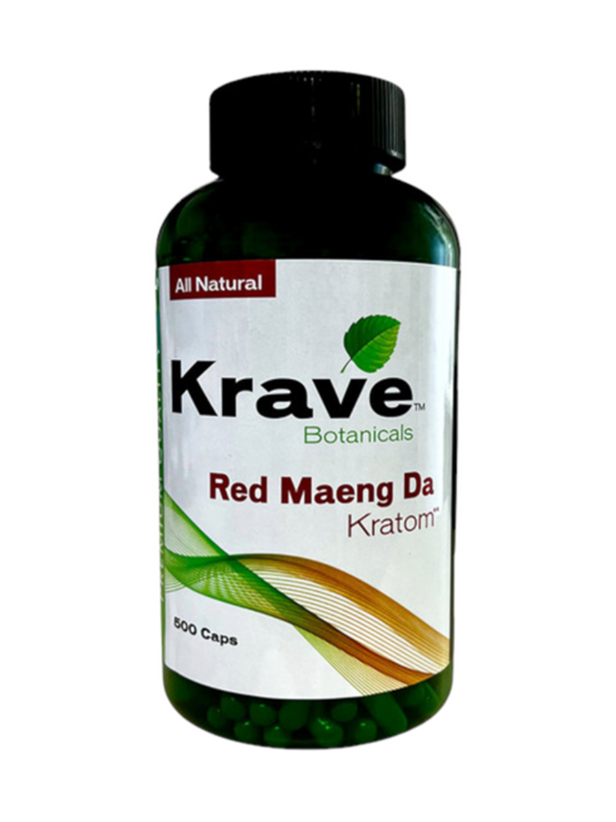 Krave Botanicals Red Maeng Da Kratom Capsules 500ct