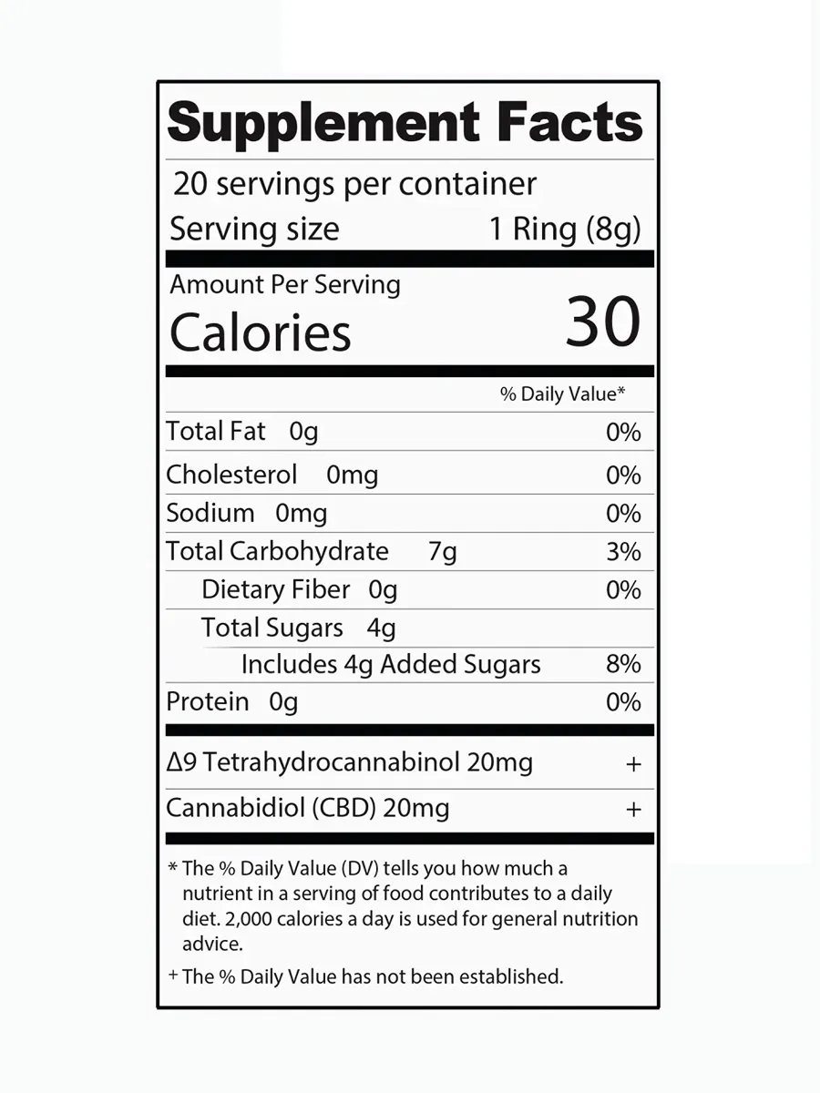Apple Rings Mellow Fellow Live Resin Blend Delta 9 + CBD Gummies 800mg - Image 2