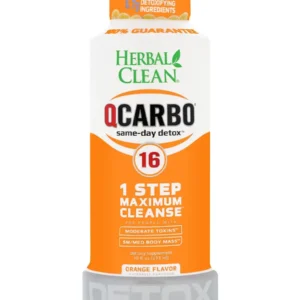 Orange Herbal Clean QCarbo16 Same-Day Premium Detox Drink 16 Fl Oz