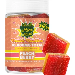 Peach Berry Hidden Hills Mini Mart Double Troublez Gummies 10ct 10G