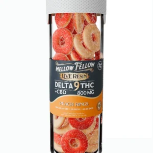 Peach Rings Mellow Fellow Live Resin Blend Delta 9 + CBD Gummies 800mg