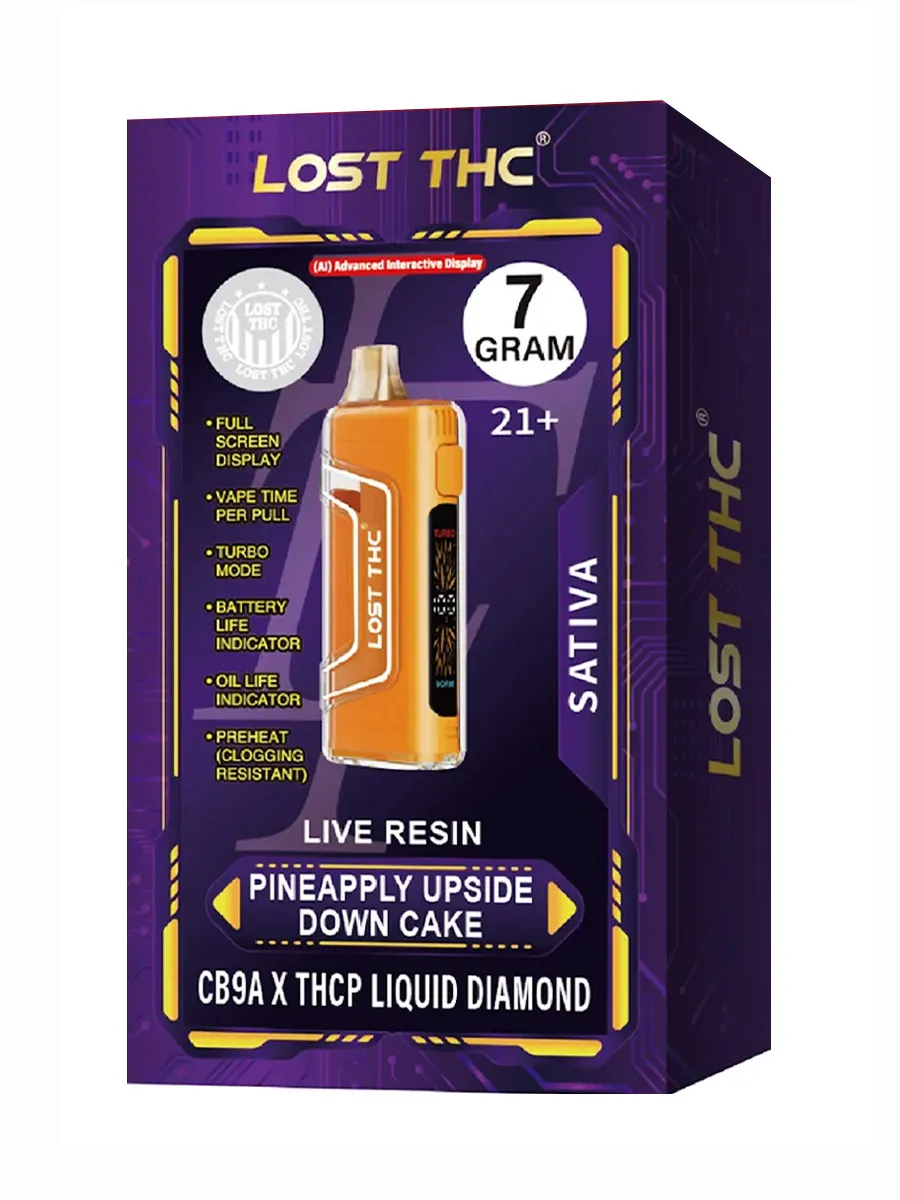 Pineapple Upside Down Cake Lost THC Live Resin CB9A x THCP Liquid Diamond Disposable 7G