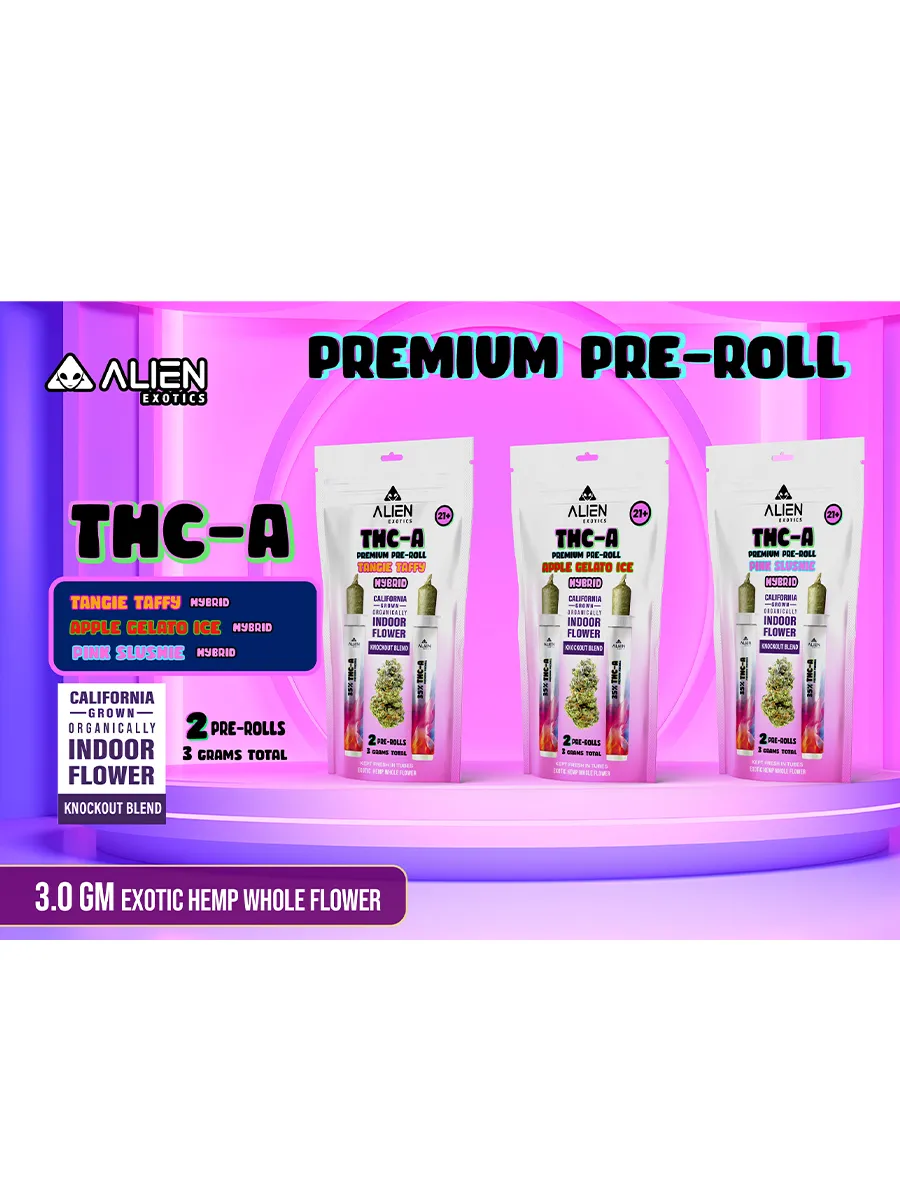 Alaska Thunder Fuck Alien Exotics Premium THC-A Knockout Blend Pre-Roll 2ct - Image 3