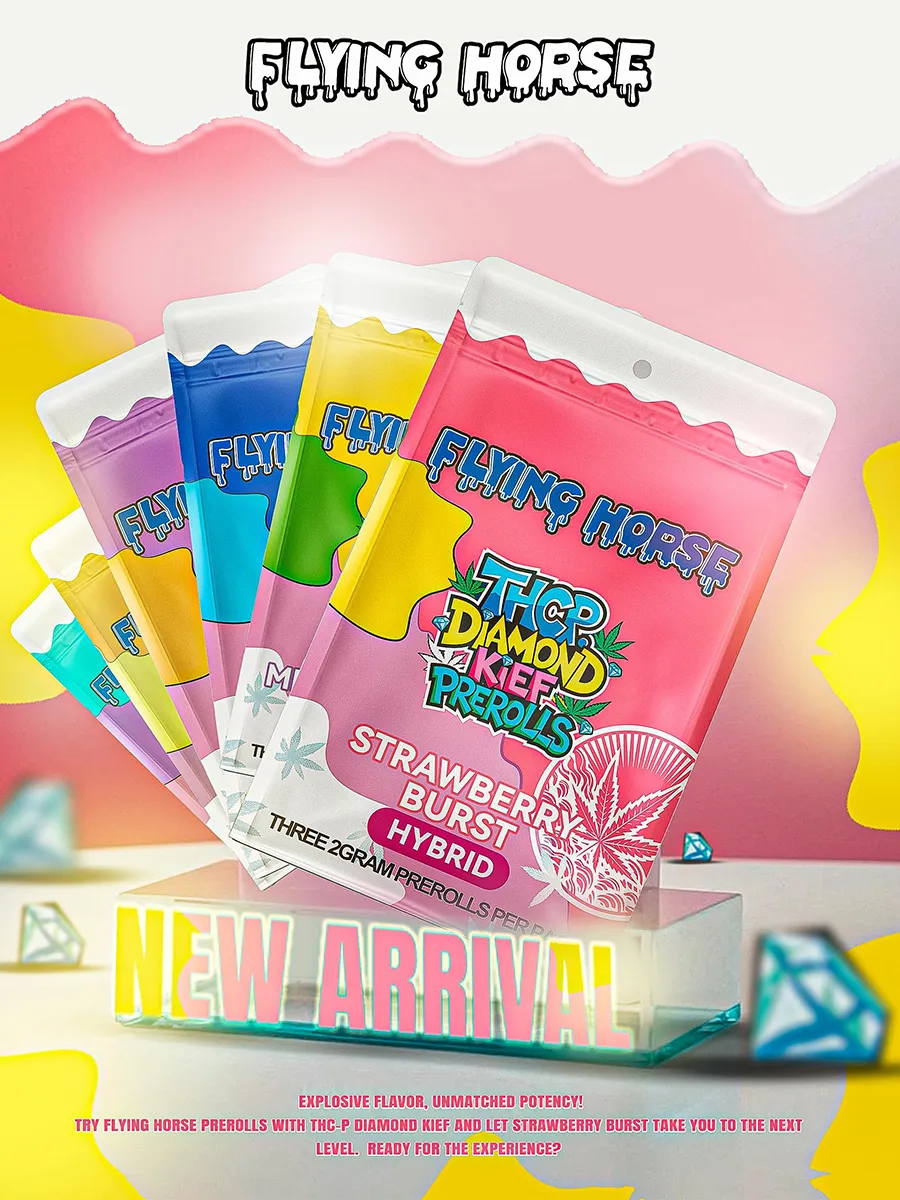 Blue Breeze Flying Horse THCP Diamond Kief Pre-Rolls 3ct - Image 3
