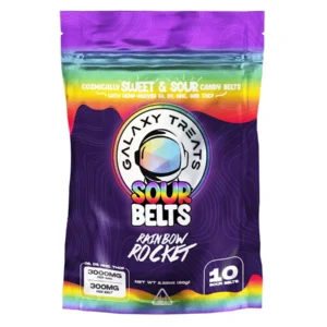 Rainbow Rocket Galaxy Treats Sour Belts D8+D9+HHC+THCP Gummies 3000mg