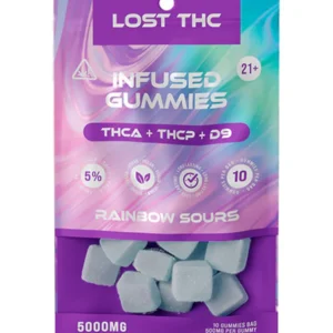 Rainbow Sours Lost THC THCA+THCP+D9 Infused Gummies 5000MG