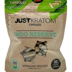 Red Indo Reserve Just Kratom Mitragyna Speciosa Capsules 80ct