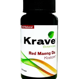Red Maeng Da Krave Botanicals Kratom Capsules 75ct