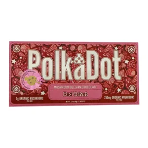 Red Velvet PolkaDot Magic Mushroom Belgian White Chocolate 250mg Per Piece