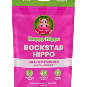 Happy Hippo Rockstar Hippo White Maeng Da Kratom Powder 4oz