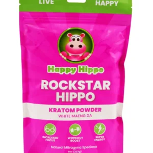 Happy Hippo Rockstar Hippo White Maeng Da Kratom Powder 8oz