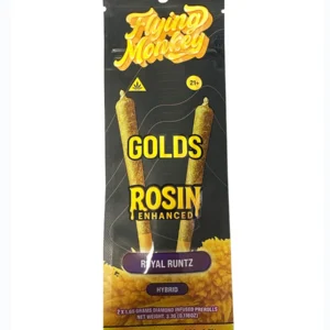 Royal Runtz Flying Monkey Golds Rosin Enhanced Diamond Infused Pre-Rolls 2×1.65G