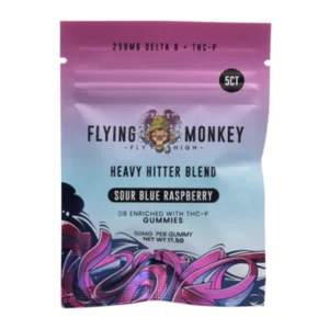 Sour Blue Raspberry Flying Monkey Heavy Hitter Blend Gummies 250mg