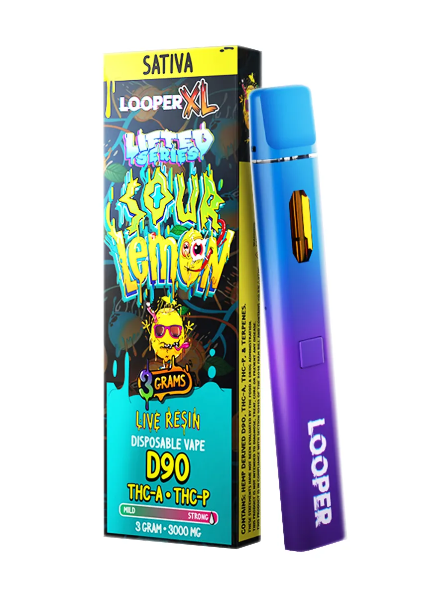 Sour Lemon Looper XL Lifted Series THC-A+D9+THC-P Vape 3G