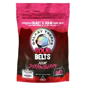 Solar Strawberry Galaxy Treats Sour Belts D8+D9+HHC+THCP Gummies 3000mg