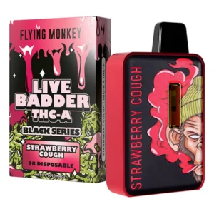 Strawberry Cough Flying Monkey Live Badder THCA Black Series Disposable 2G