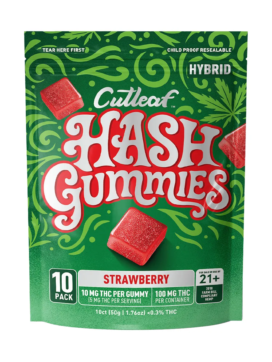 Strawberry Cutleaf Hash Delta 9 Gummies 10ct