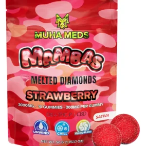 Strawberry Muha Meds Mambas Melted Diamonds Gummies 3G 10ct